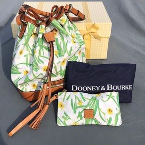 Like New Dooney & Bourke "Daffodil" Bucket Bag with Matching Accessory Bag